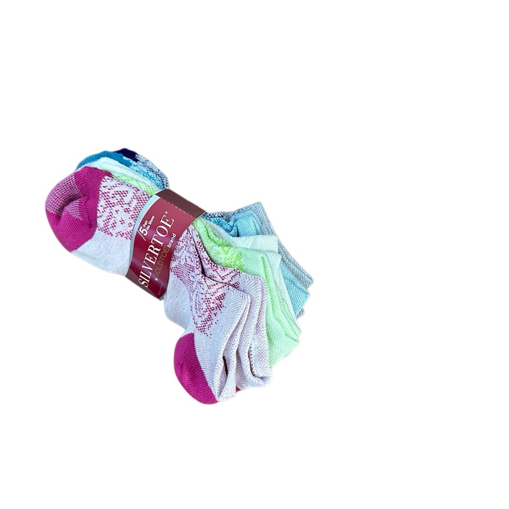 Silvertoe No Show Ankle Socks Set 5 pair